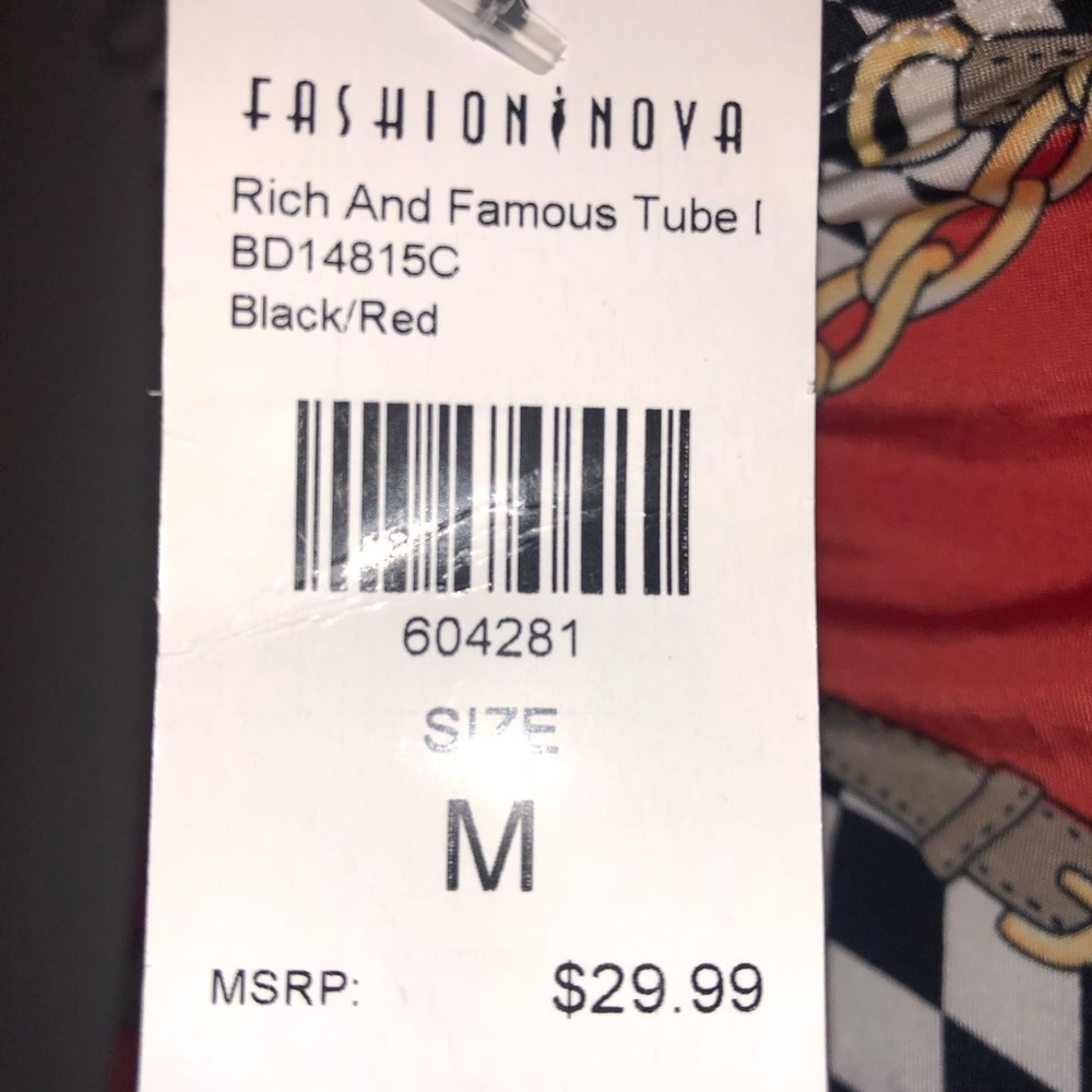 Multi print strapless dress